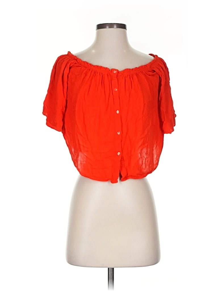 MNG Pre-owned Short Sleeve Blouse In Orange