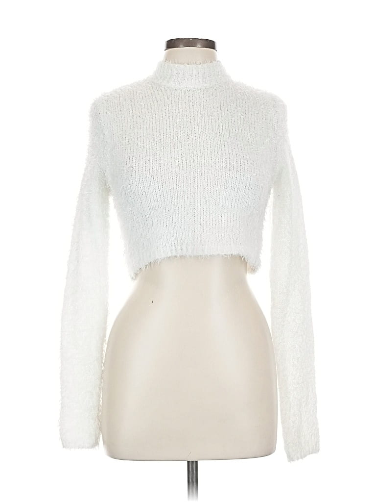 Pre-owned Wild Fable Long Sleeve Top Ivory Turtleneck Tops In White