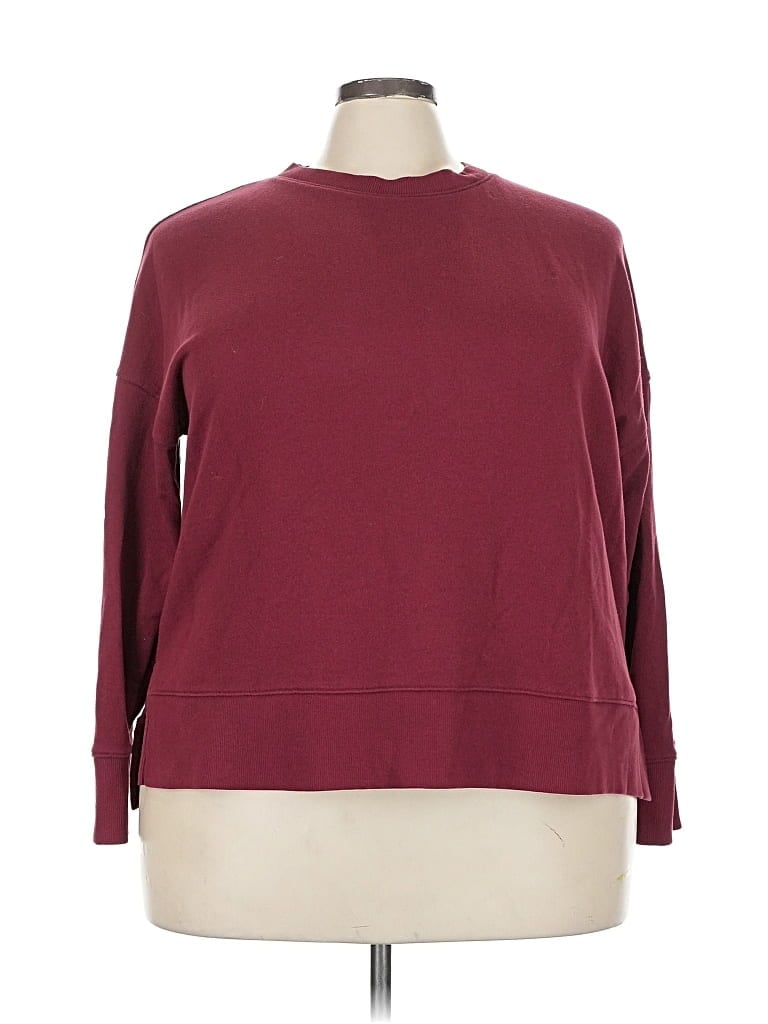 Pre-owned Time And Tru Sweatshirt In Burgundy