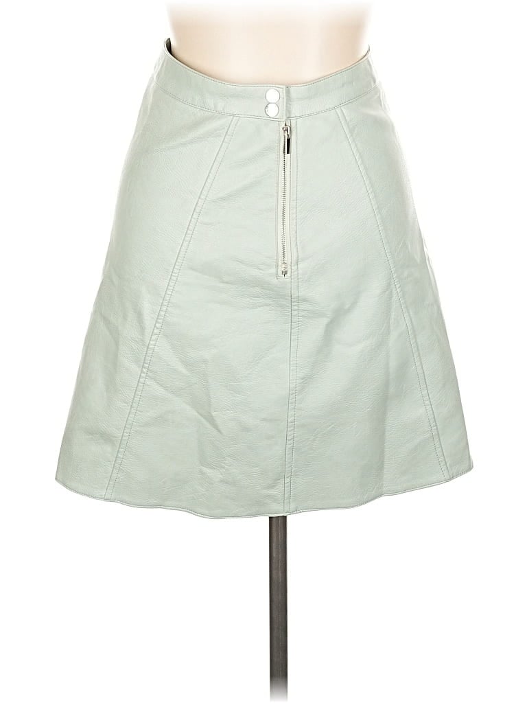 Pre-owned Assorted Brands Faux Leather Skirt In Green