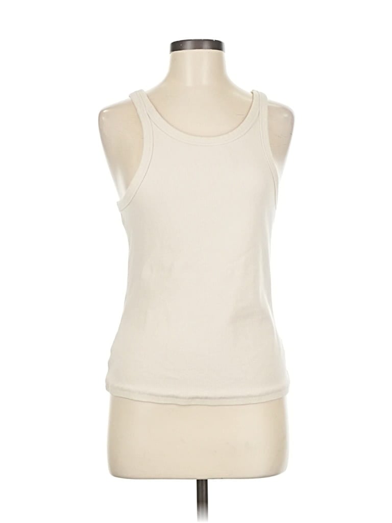 Pre-owned Nuuds Tank Top Ivory Halter Neckline Tops In White