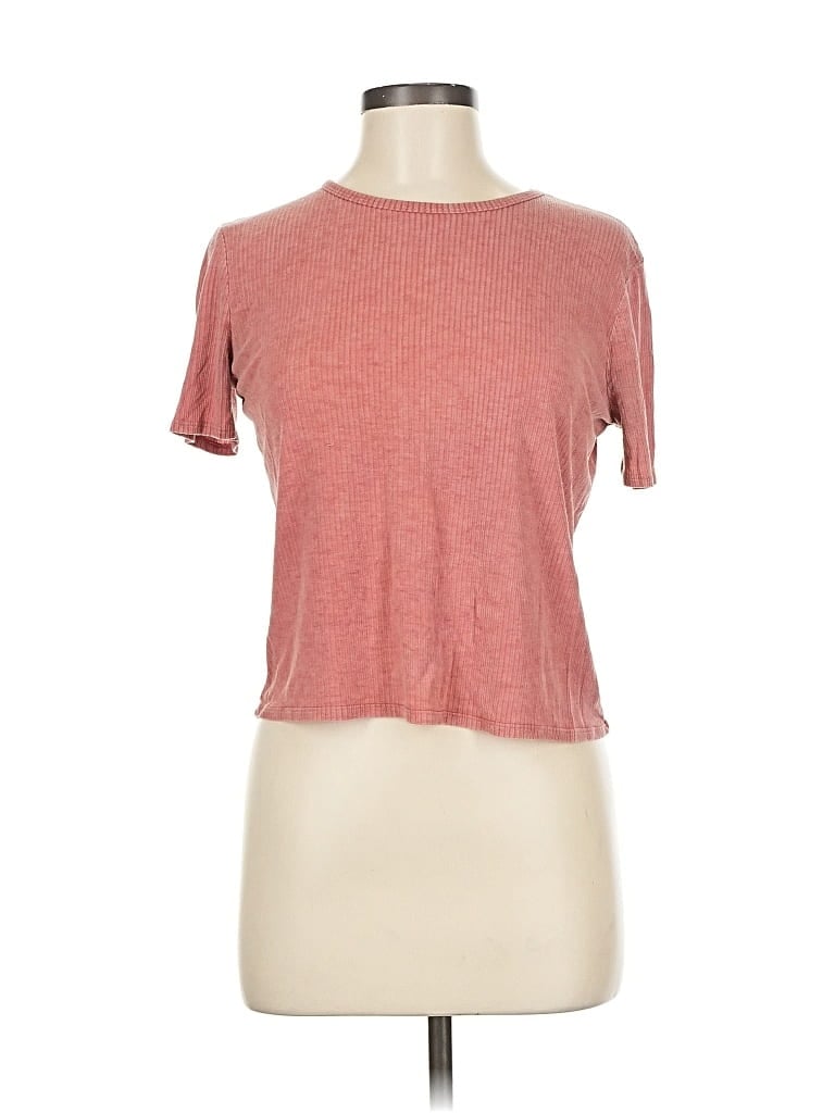 Pre-owned Zara Basic Short Sleeve T-shirt In Pink