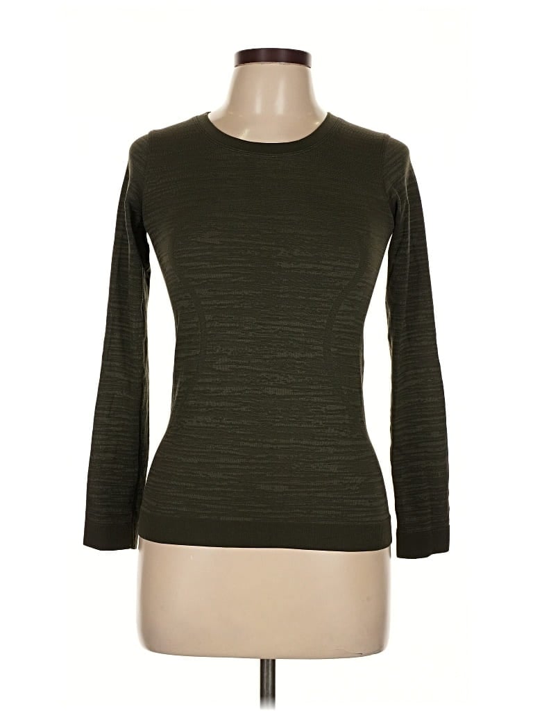 Pre-owned Lululemon Athletica 3/4 Sleeve T-shirt In Green