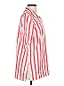 Harshman 100% Cotton Stripes Red Short Sleeve Blouse Size XS - photo 4