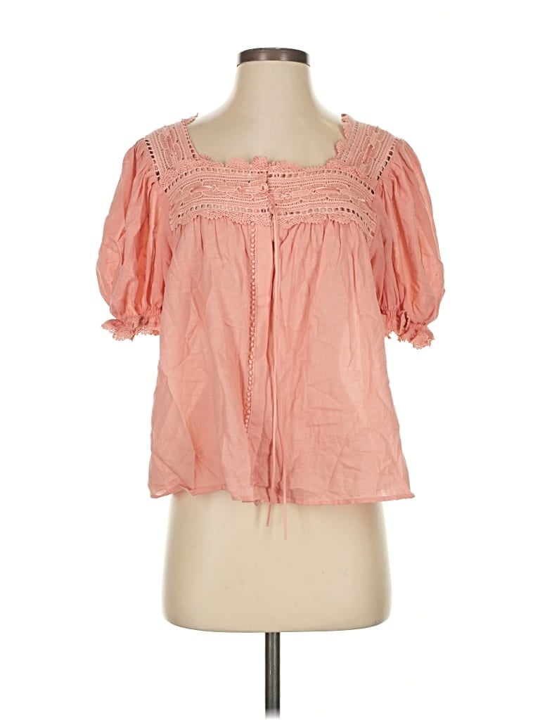 Pre-owned Industry Short Sleeve Blouse In Pink