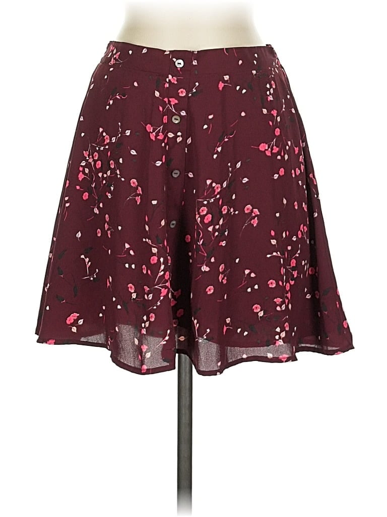 Pre-owned Express Casual Skirt In Burgundy