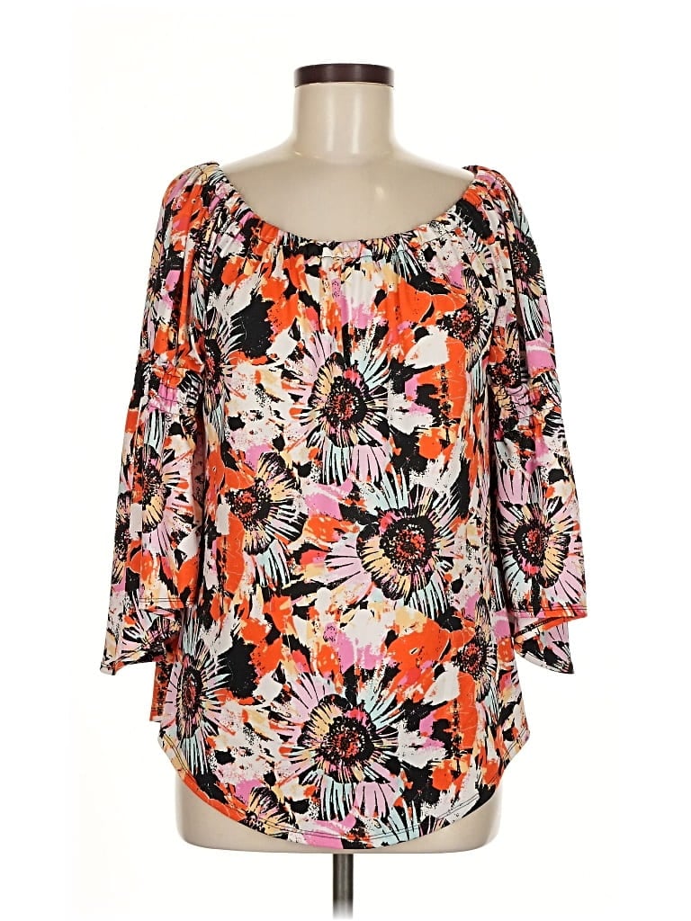 Pre-owned Relativity 3/4 Sleeve Blouse In Orange