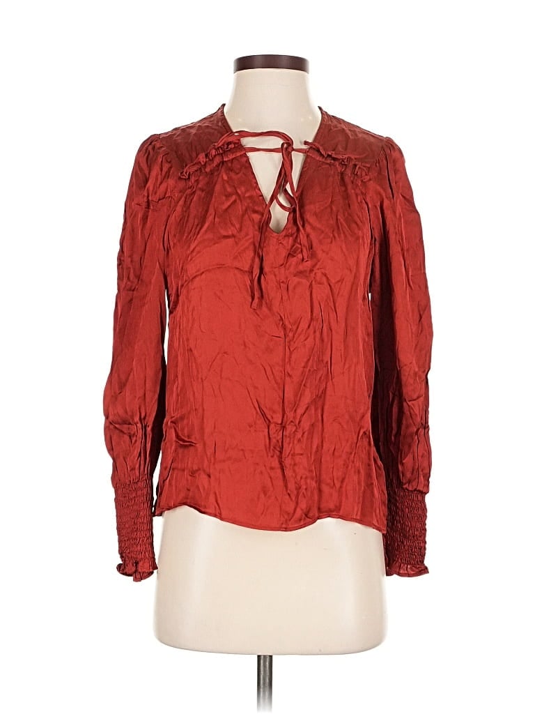 Click to view more detailed imagery on our partner's website Pre-owned Dear John Long Sleeve Blouse In Red