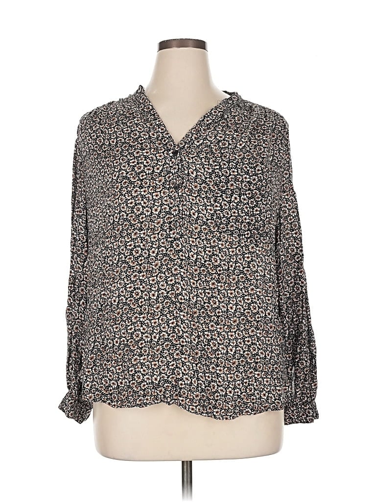 H&M Pre-owned Long Sleeve Blouse In Gray