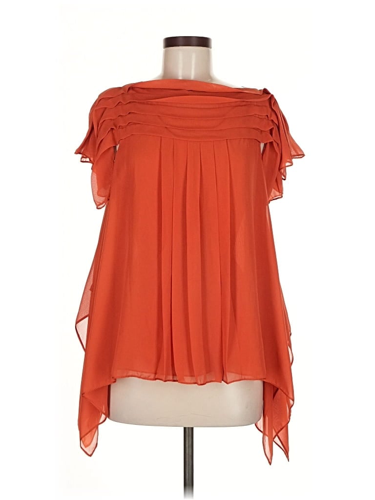 Pre-owned Max Edition Short Sleeve Blouse In Orange