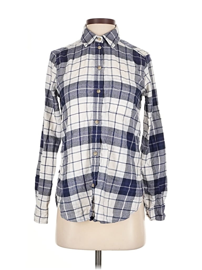 Pre-owned American Eagle Outfitters Long Sleeve Button Down Shirt In Blue