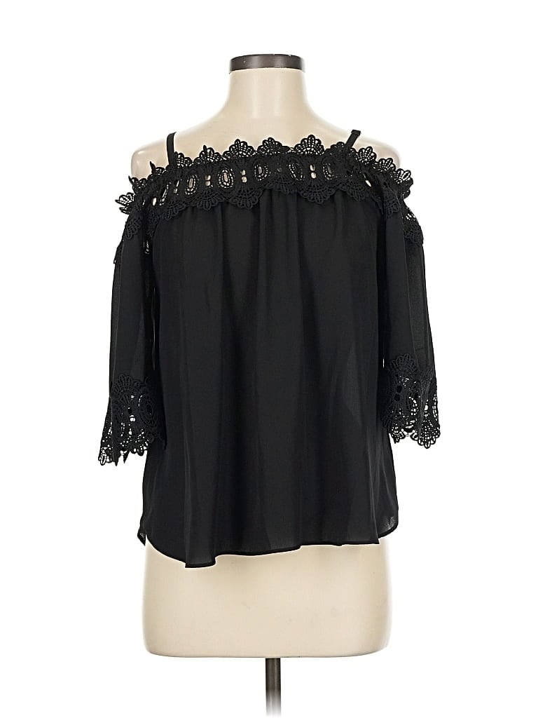 Pre-owned Fortune + Ivy 3/4 Sleeve Blouse In Black