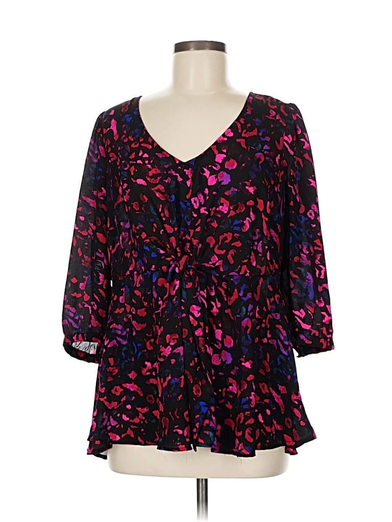 Pre-owned Torrid 3/4 Sleeve Blouse In Black