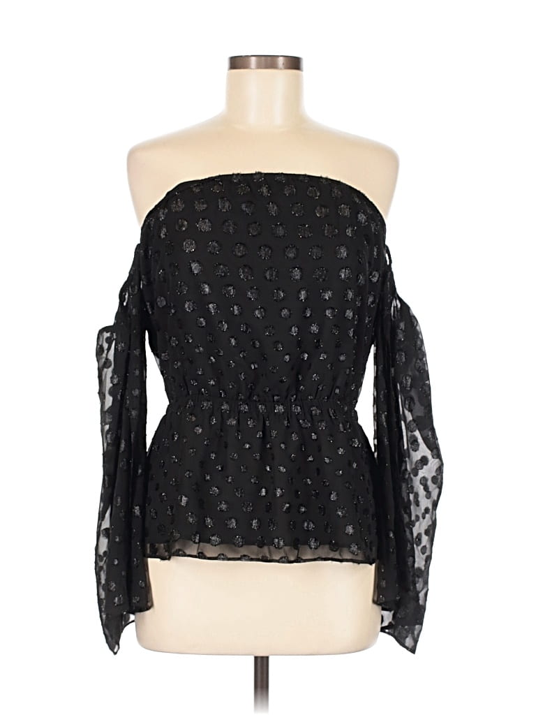 Pre-owned Express Long Sleeve Blouse In Black