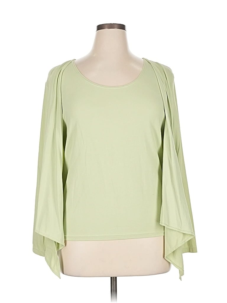 Pre-owned Norm Thompson 3/4 Sleeve T-shirt In Green