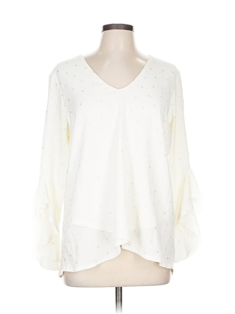 Pre-owned Vince Camuto 3/4 Sleeve Blouse In White