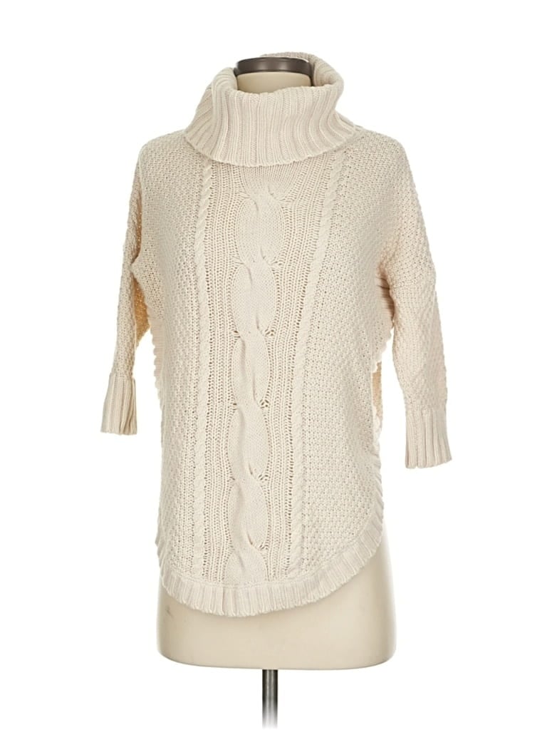 Pre-owned Express Turtleneck Sweater In White
