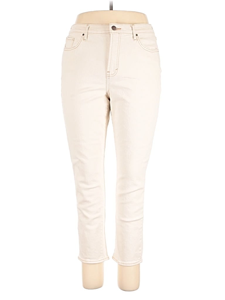 Pre-owned A.n.a. A New Approach Khaki Pant In White