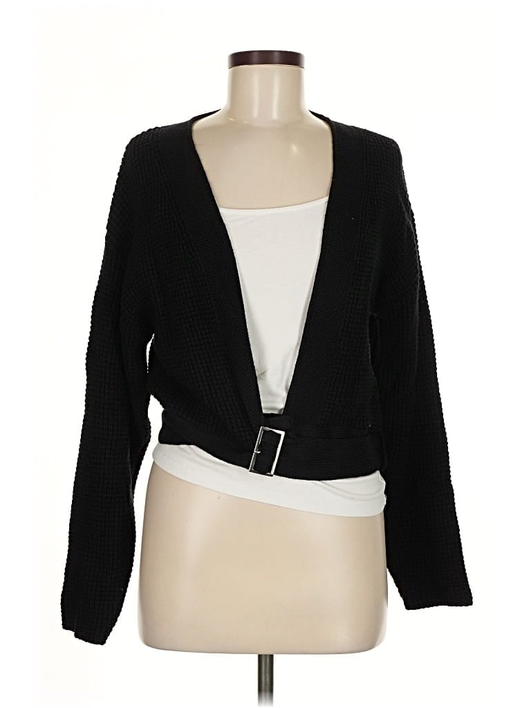 Pre-owned Fashion Nova Cardigan Sweater In Black