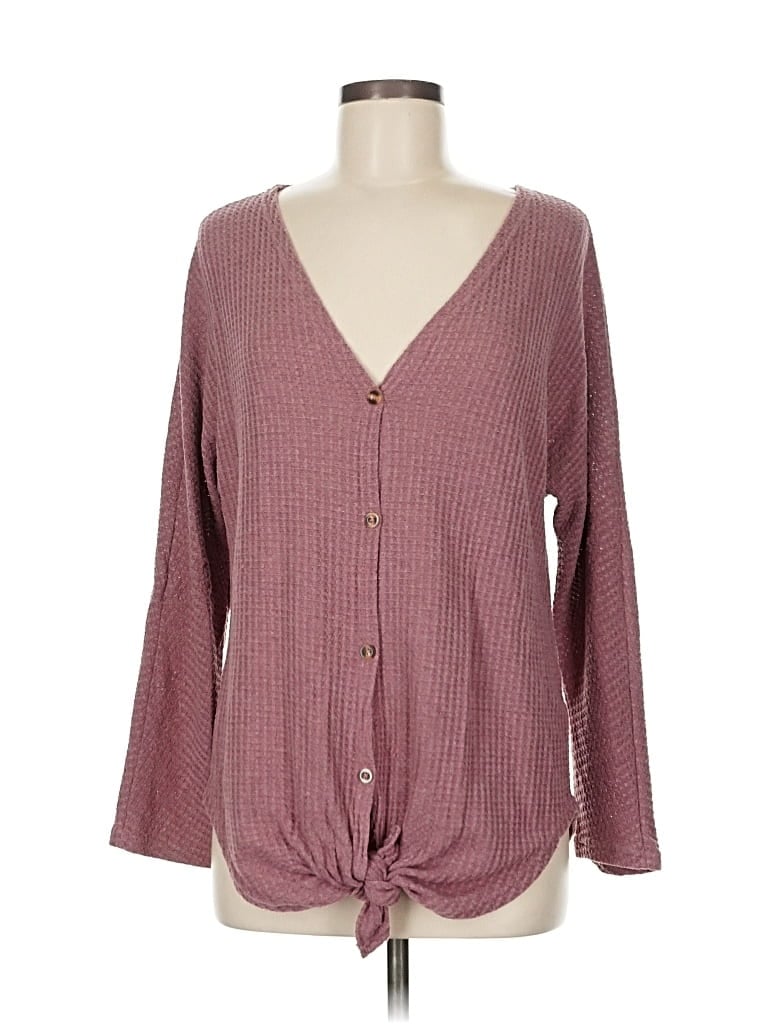 Pre-owned Unbranded Cardigan Sweater In Burgundy