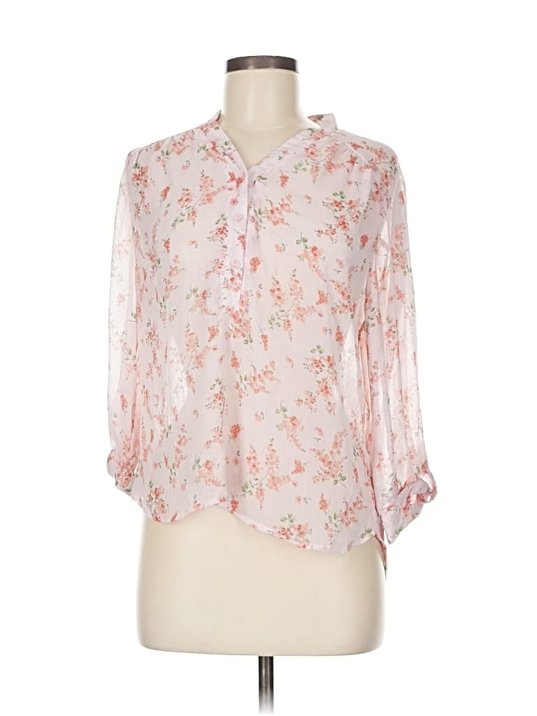 Pre-owned Cynthia Rowley Tjx 3/4 Sleeve Blouse In Pink