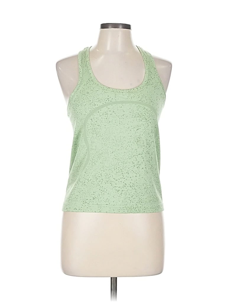 Pre-owned Lululemon Athletica Tank Top Green Halter Neckline Tops