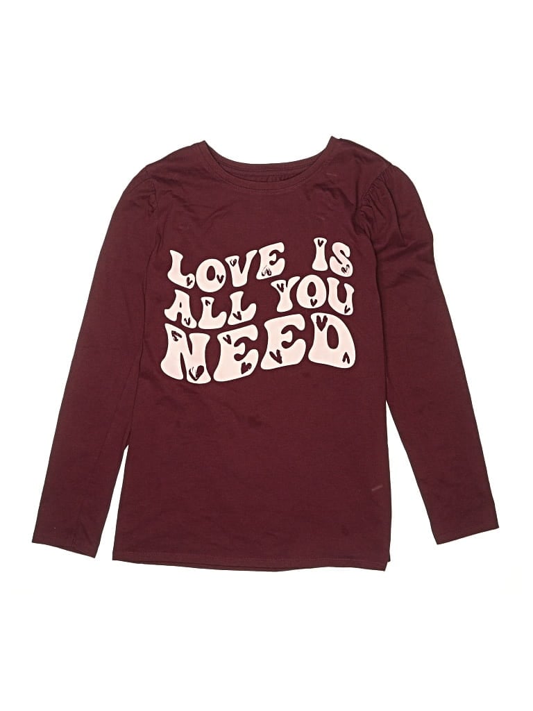 Pre-owned Member's Mark Kids' Long Sleeve T-shirt In Burgundy