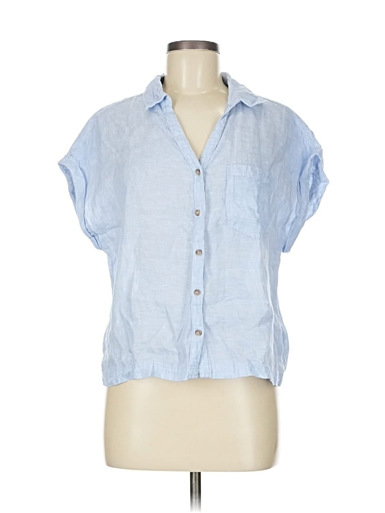 Pre-owned Rachel Zoe Short Sleeve Blouse In Blue