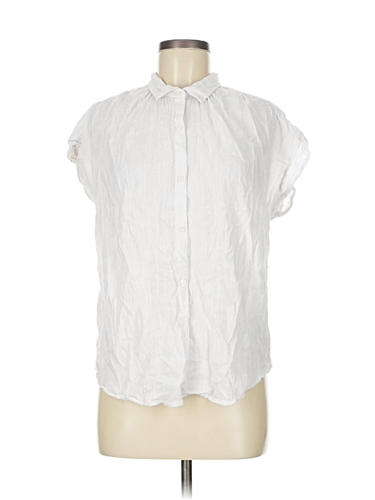 Pre-owned Gap Short Sleeve Blouse In White