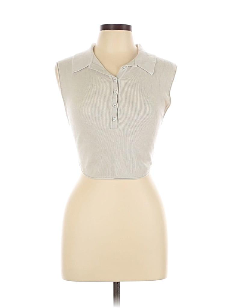 Pre-owned Urban Outfitters Sleeveless T-shirt In Silver