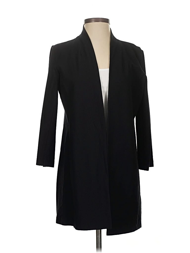 Pre-owned Eileen Fisher Coat In Black
