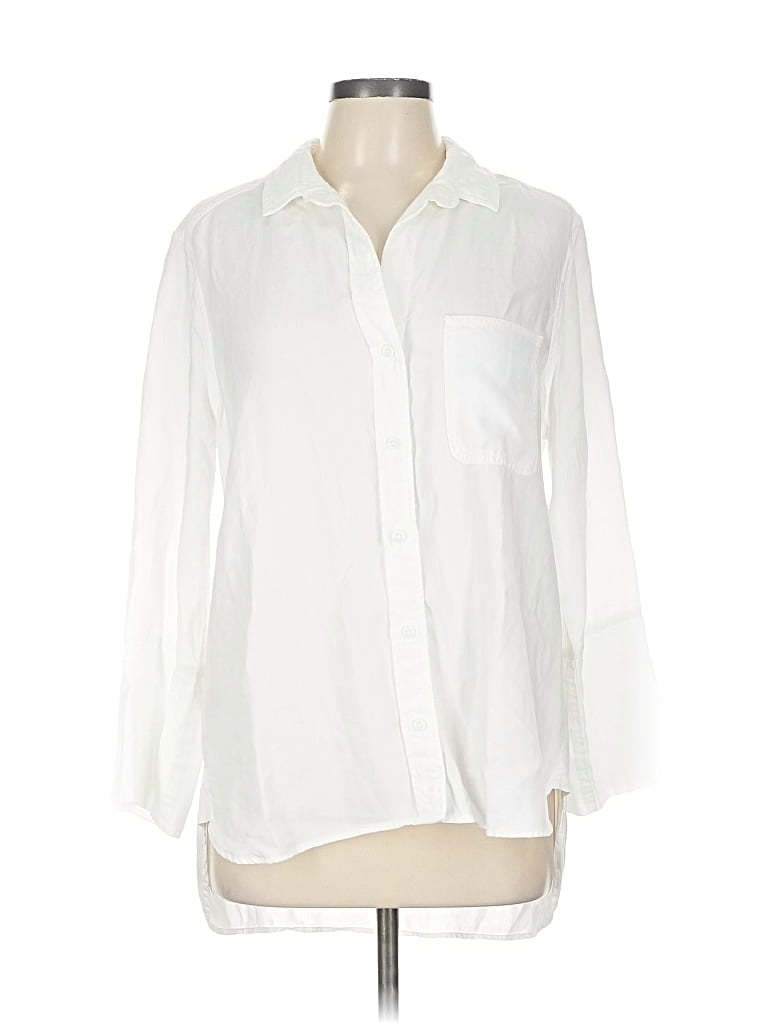 Click to view more detailed imagery on our partner's website Pre-owned Bella Dahl 3/4 Sleeve Button Down Shirt In White