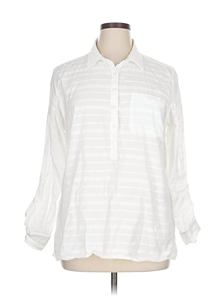 Pre-owned Tommy Hilfiger Long Sleeve Blouse In White