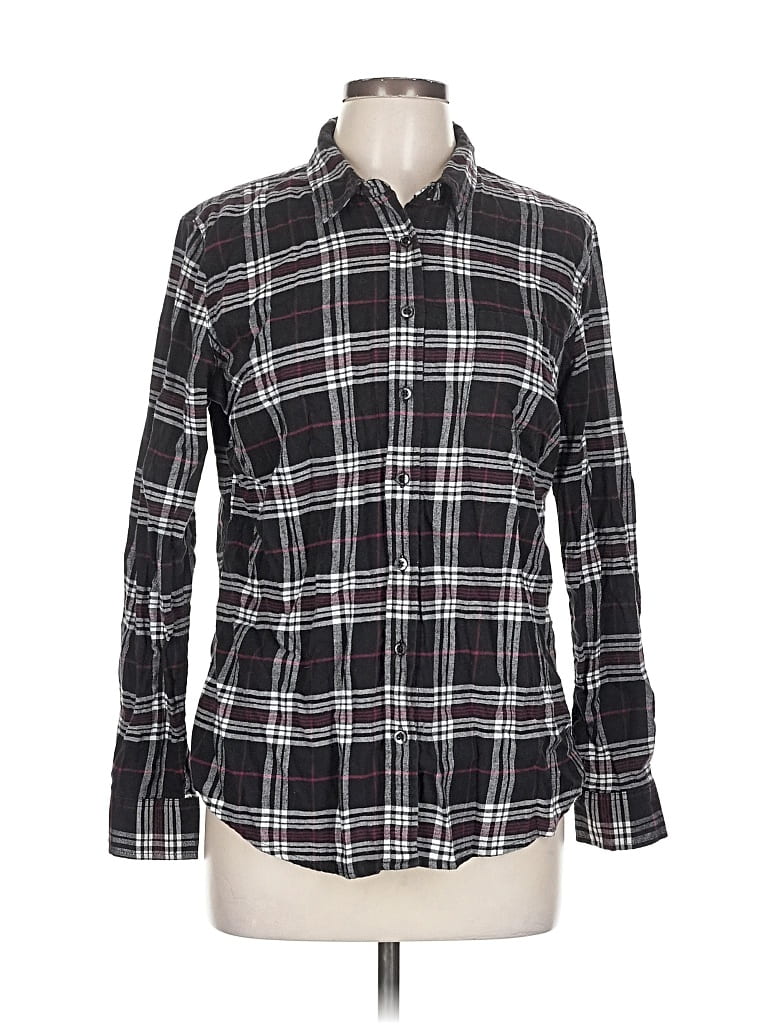 Pre-owned Weatherproof Long Sleeve Button Down Shirt In Black