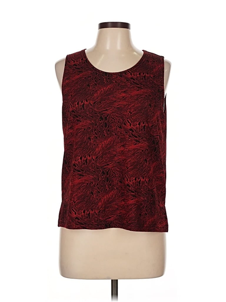 Pre-owned Coldwater Creek Sleeveless Blouse In Burgundy