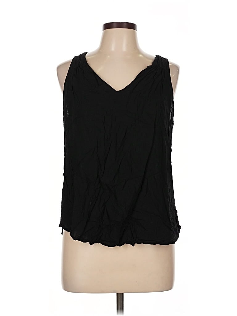 Pre-owned Old Navy Tank Top Black Plunge Neckline Tops