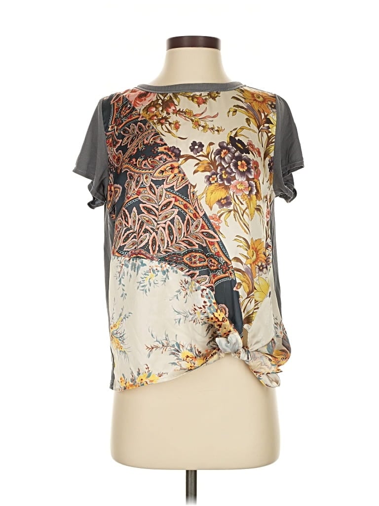 Pre-owned Tiny Short Sleeve Blouse In Gray