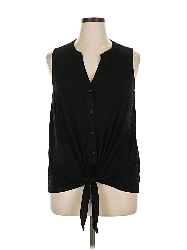Pre-owned Cable & Gauge Sleeveless Blouse In Black