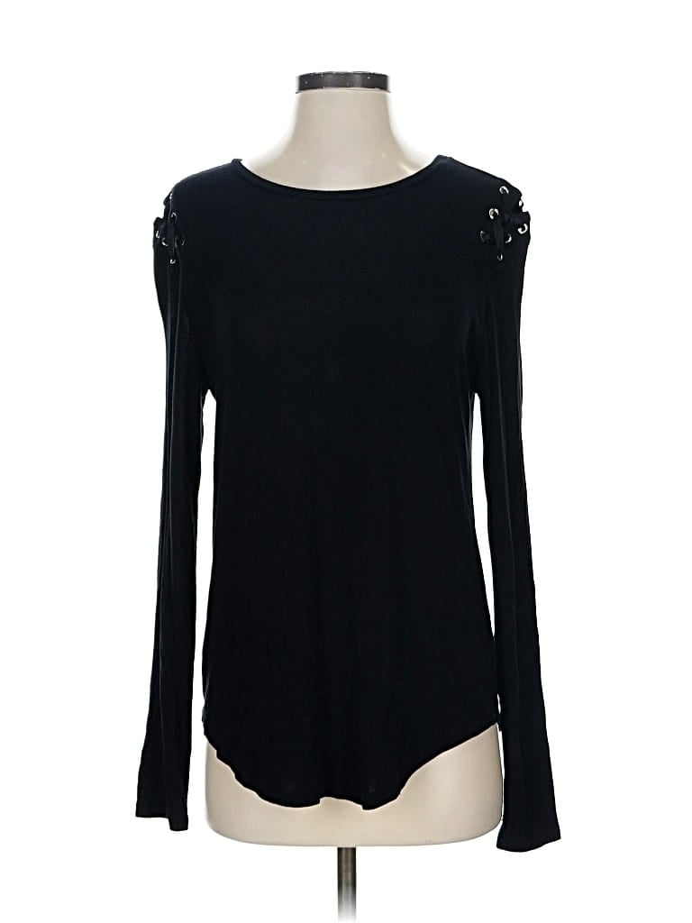 Pre-owned Generation Love Long Sleeve Top Black Boatneck Tops