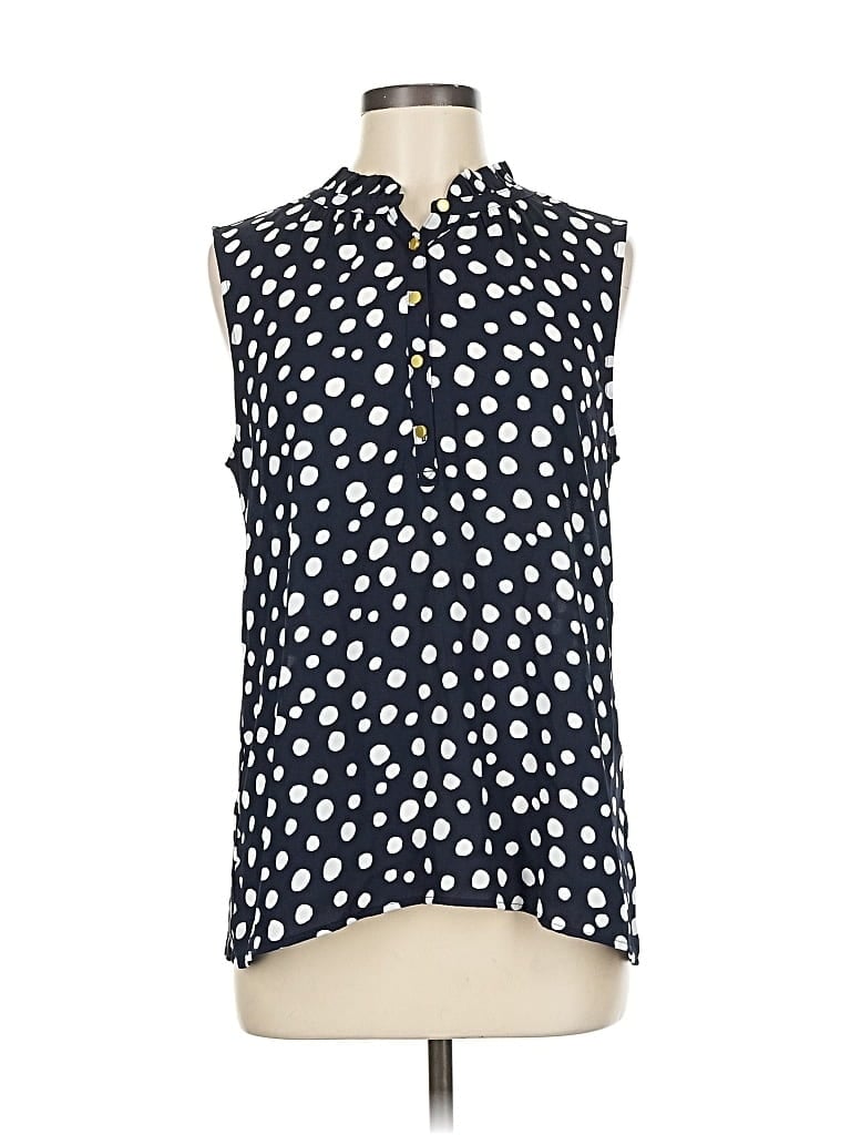 Pre-owned Ann Taylor Loft Sleeveless Button Down Shirt In Blue