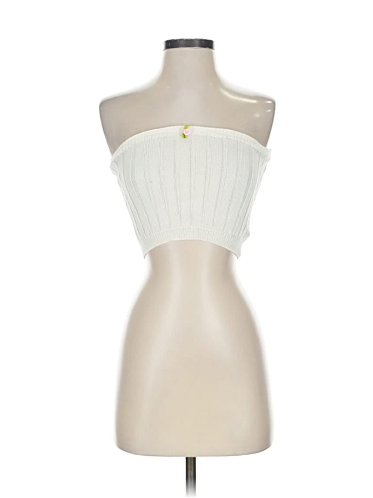 EDIKTED Pre-owned Sleeveless Top White Strapless Neckline Tops