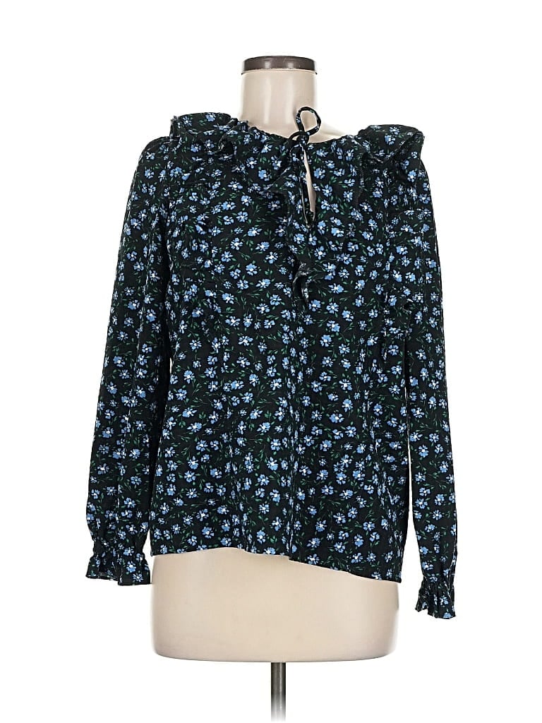 Pre-owned Ann Taylor Loft Long Sleeve Blouse In Blue