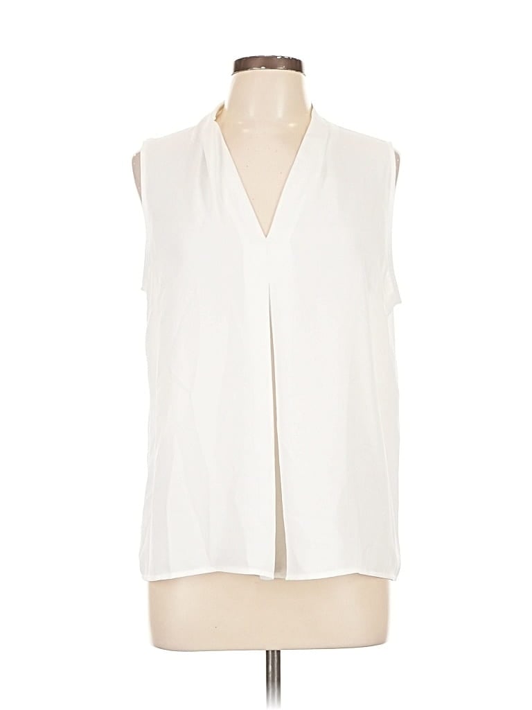 BAR III Pre-owned Sleeveless Blouse In White