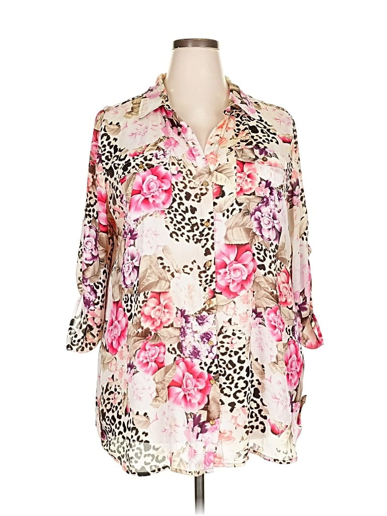 Pre-owned Dressbarn 3/4 Sleeve Blouse In Pink