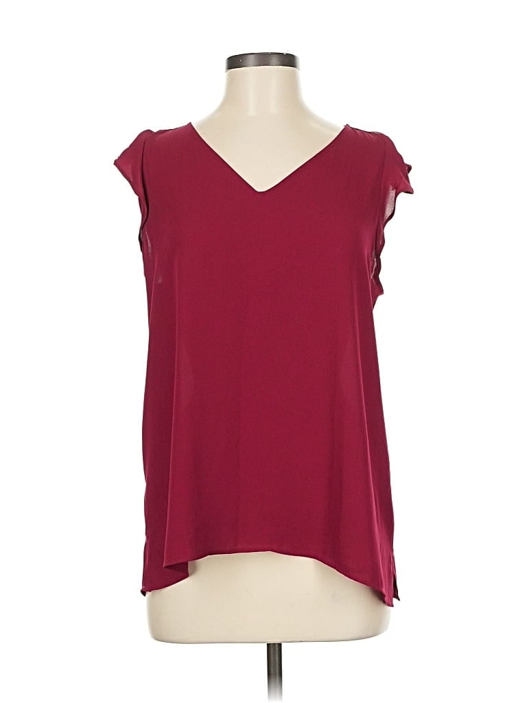Pre-owned Ann Taylor Loft Sleeveless Blouse In Burgundy