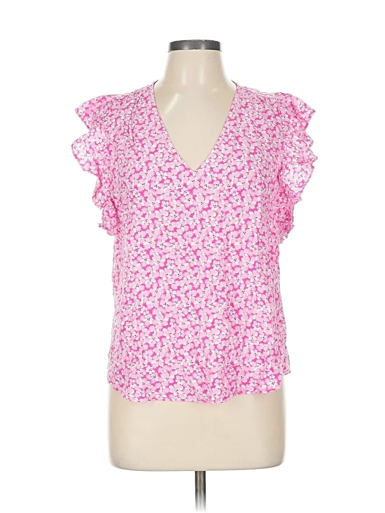 On 34th Short Sleeve Blouse In Pink