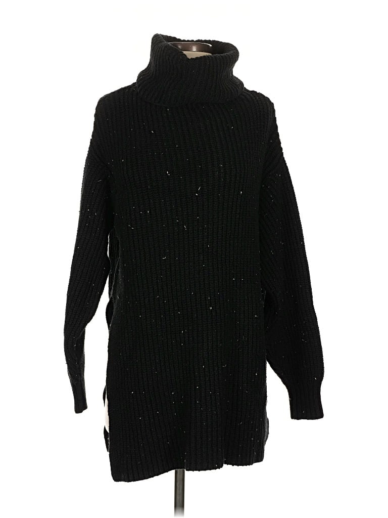 Pre-owned Free People Turtleneck Sweater In Black