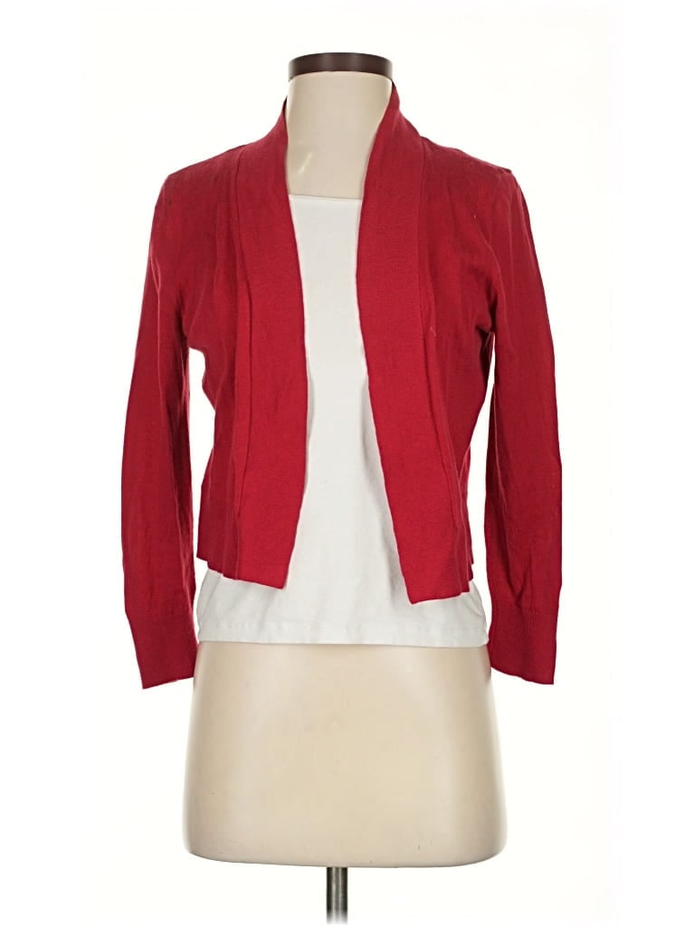 Pre-owned Ann Taylor Loft Outlet Cardigan Sweater In Red
