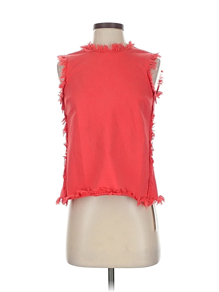 ANN MASHBURN Pre-owned Sleeveless Top Red Halter Neckline Tops