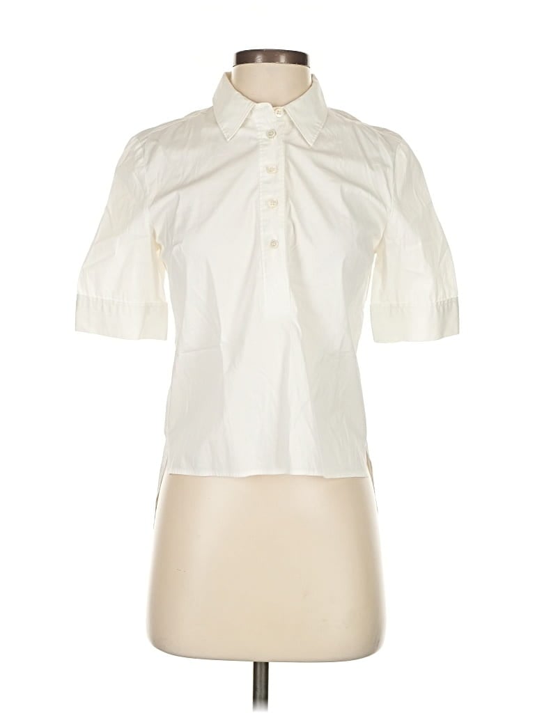 Pre-owned Veronica Beard Short Sleeve Blouse In White